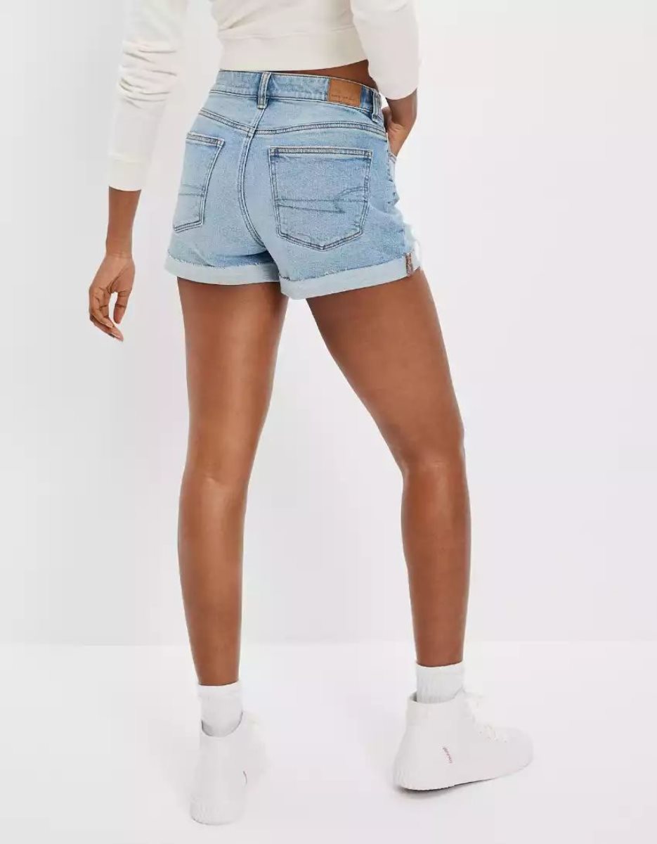 Shorts American Eagle AE Strigid Denim Mom Lavage Clair Femme | LDM-59856312